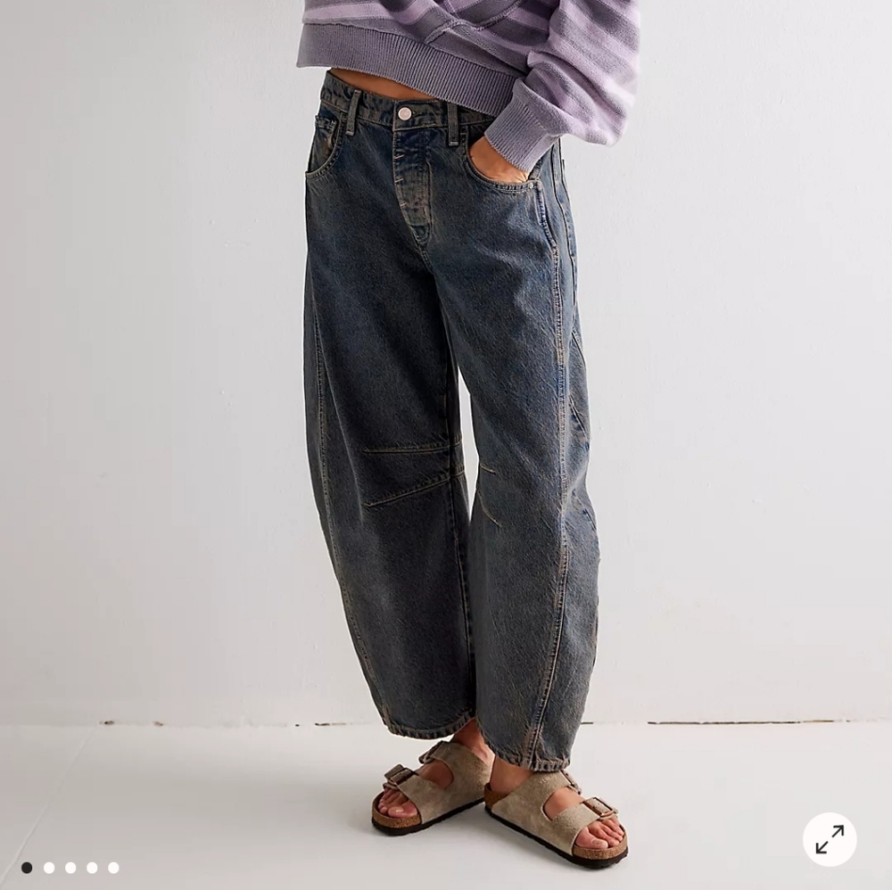Free People Good Luck Barrel Jeans
